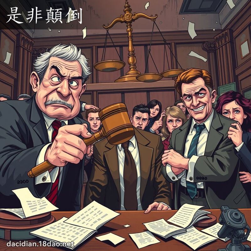 是非顛倒 - 国语大辞典配图