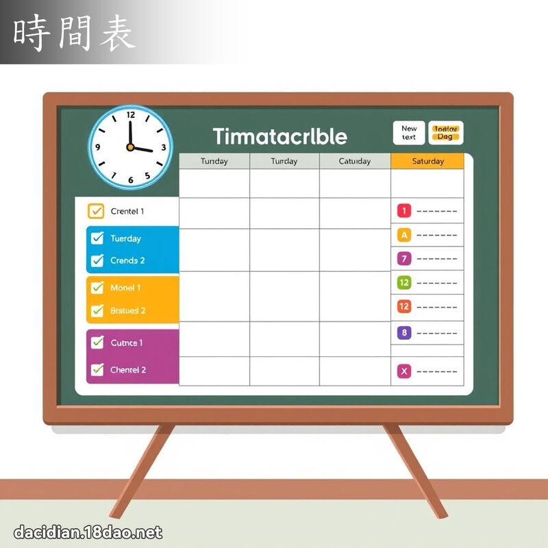 時間表 - 國語大辭典配圖