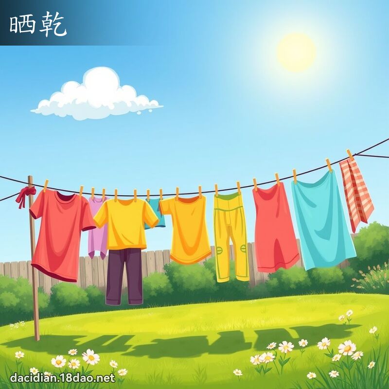 晒干 - 国语大辞典配图