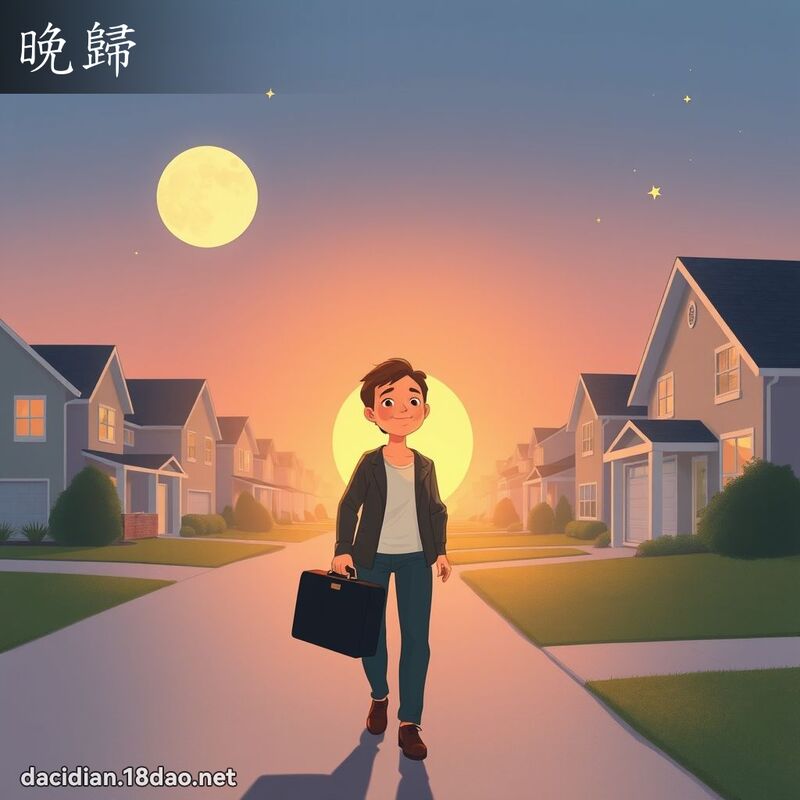 晚歸 - 國語大辭典配圖