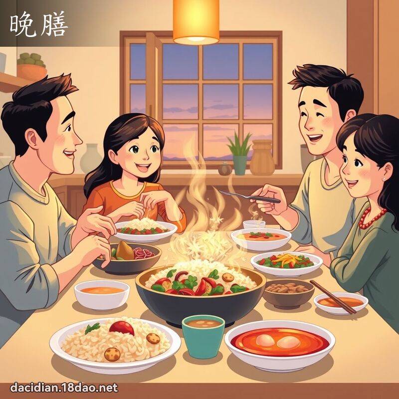 晚膳 - 國語大辭典配圖