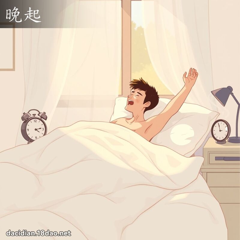 晚起 - 国语大辞典配图