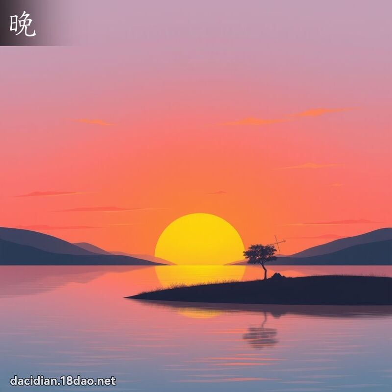 晚 - 國語大辭典配圖