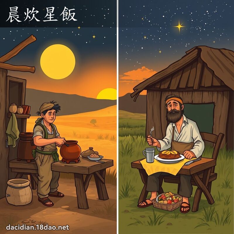 晨炊星饭 - 国语大辞典配图