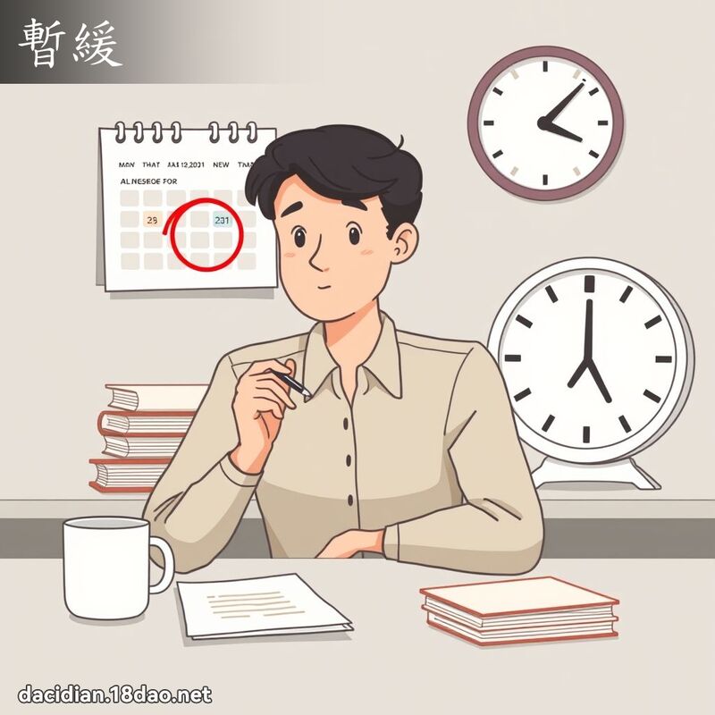 暫緩 - 國語大辭典配圖