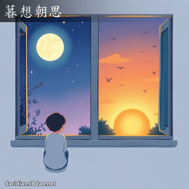 暮想朝思 - 国语大辞典配图