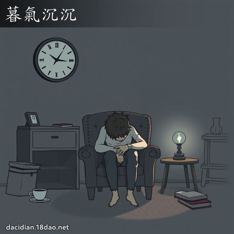 暮氣沉沉 - 國語大辭典配圖