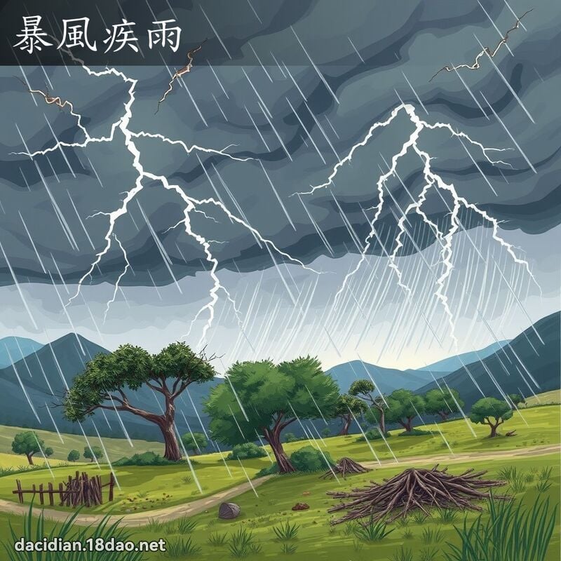 暴風疾雨 - 國語大辭典配圖