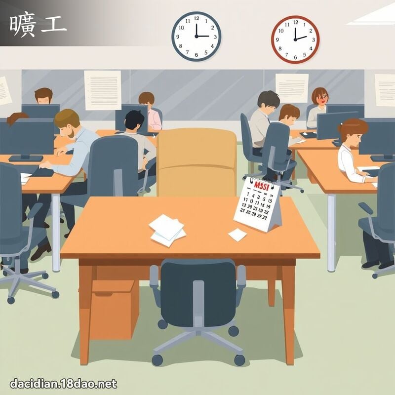 曠工 - 國語大辭典配圖