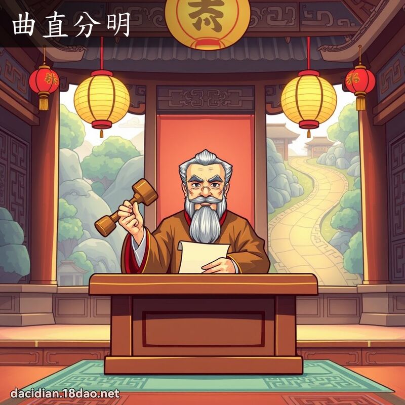 曲直分明 - 国语大辞典配图