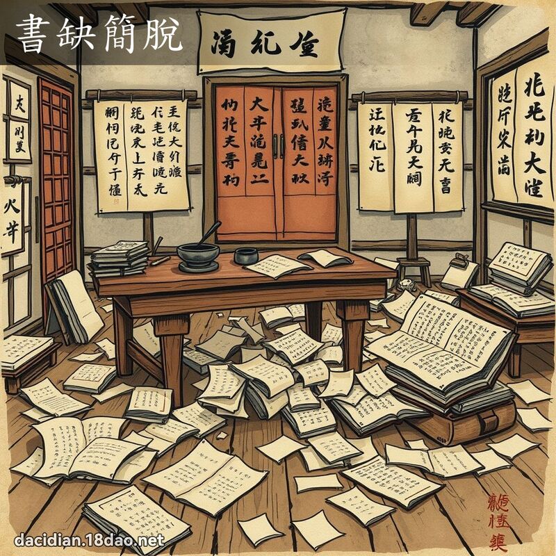 書缺簡脫 - 國語大辭典配圖