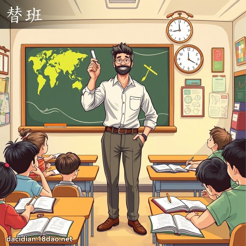 替班 - 国语大辞典配图