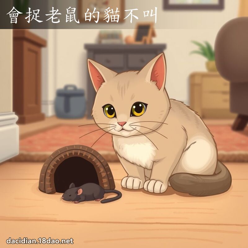 會捉老鼠的貓不叫 - 國語大辭典配圖