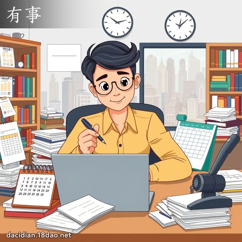 有事 - 国语大辞典配图