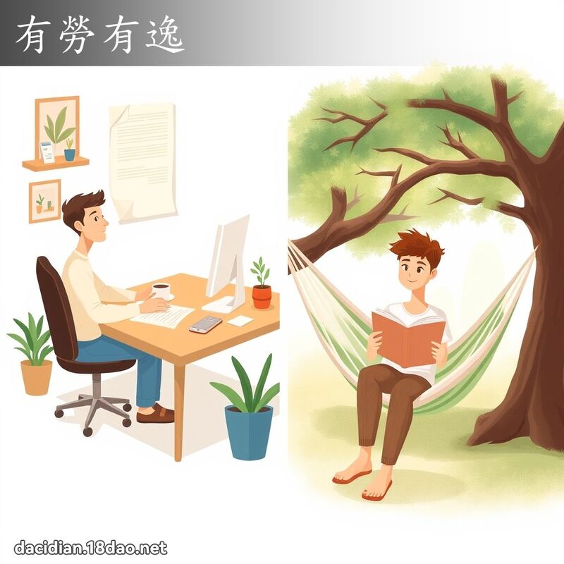 有勞有逸 - 國語大辭典配圖