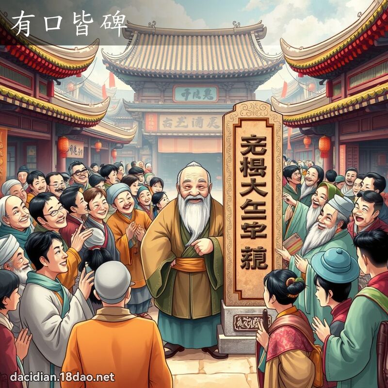 有口皆碑 - 国语大辞典配图
