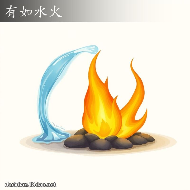 有如水火 - 国语大辞典配图
