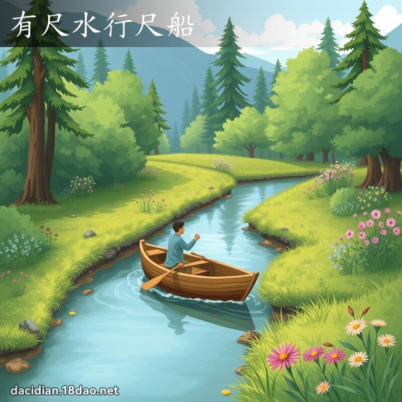 有尺水行尺船 - 國語大辭典配圖