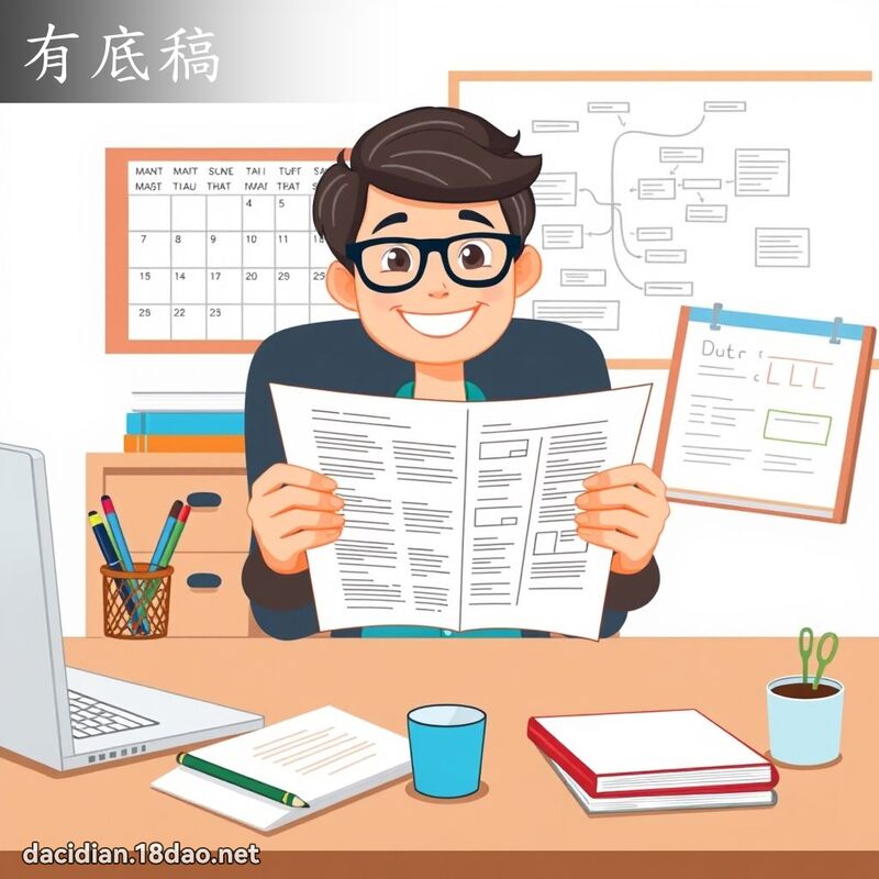 有底稿 - 国语大辞典配图