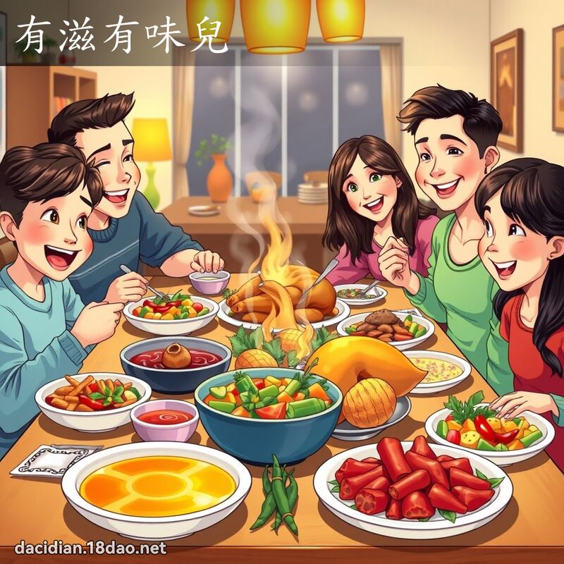有滋有味儿 - 国语大辞典配图