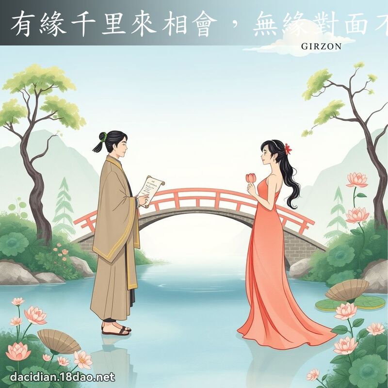 有缘千里来相会，无缘对面不相逢 - 国语大辞典配图