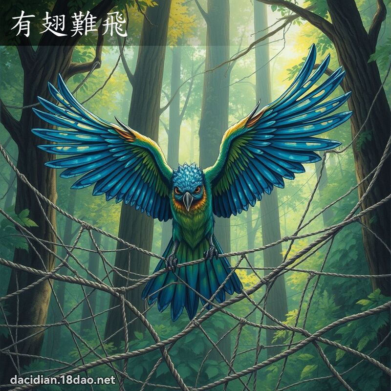 有翅難飛 - 國語大辭典配圖