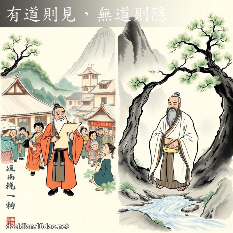 有道则见，无道则隱 - 国语大辞典配图