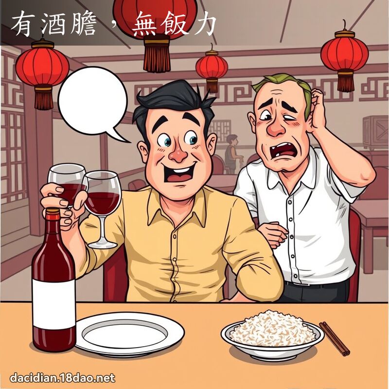 有酒膽，無飯力 - 國語大辭典配圖
