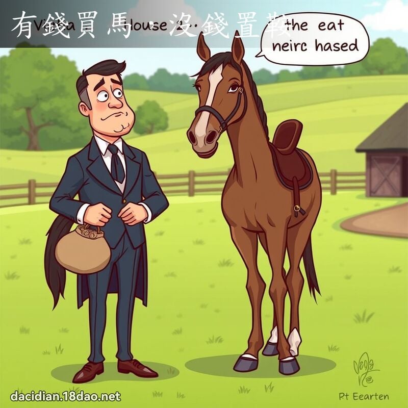 有錢買馬，沒錢置鞍 - 國語大辭典配圖