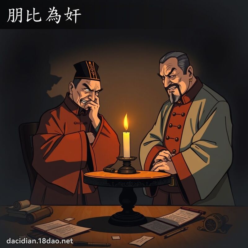 朋比为奸 - 国语大辞典配图