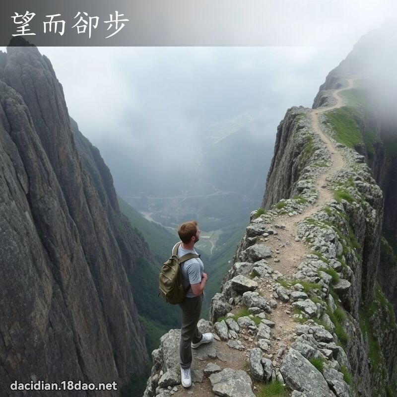 望而卻步 - 國語大辭典配圖