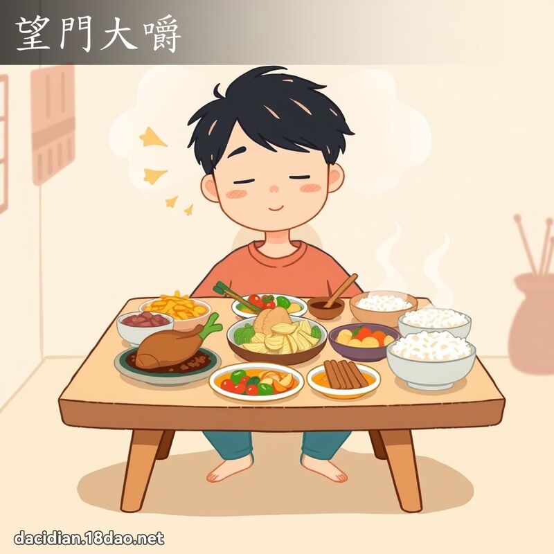 望门大嚼 - 国语大辞典配图