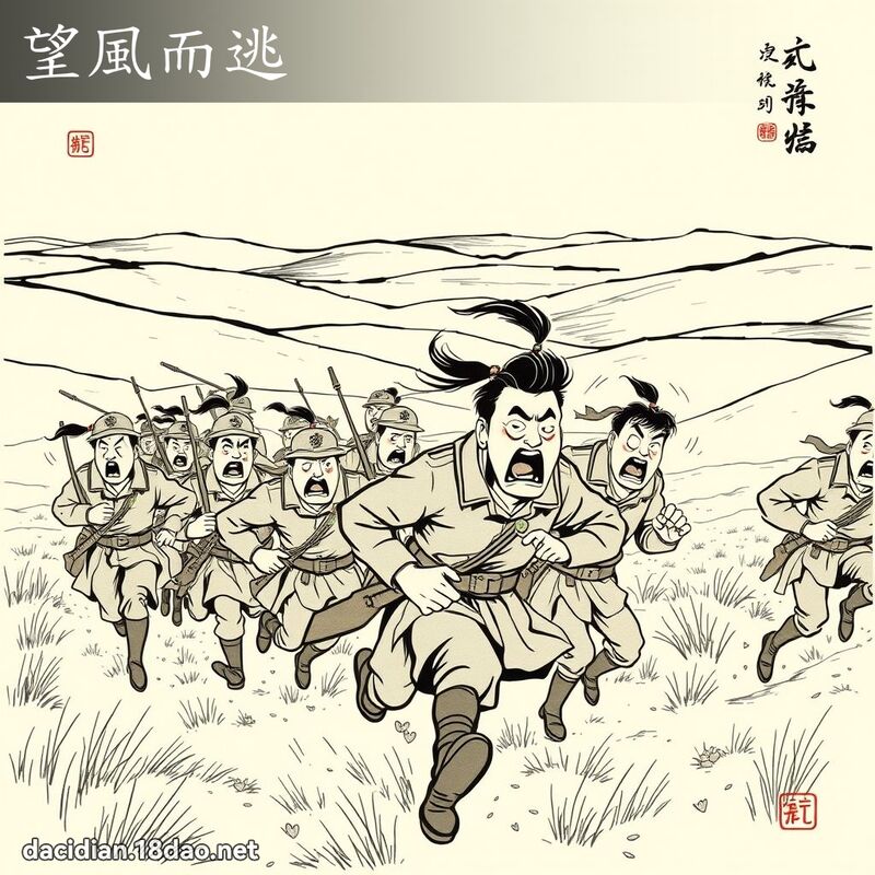 望风而逃 - 国语大辞典配图