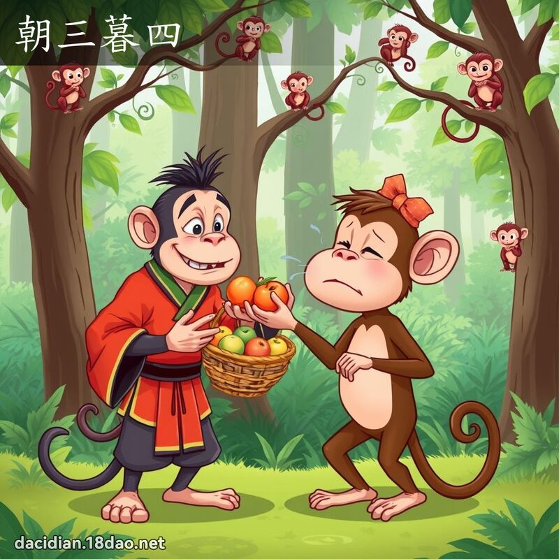 朝三暮四 - 国语大辞典配图