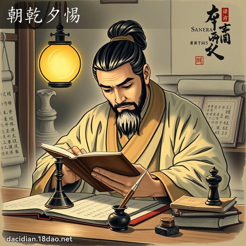 朝干夕惕 - 国语大辞典配图