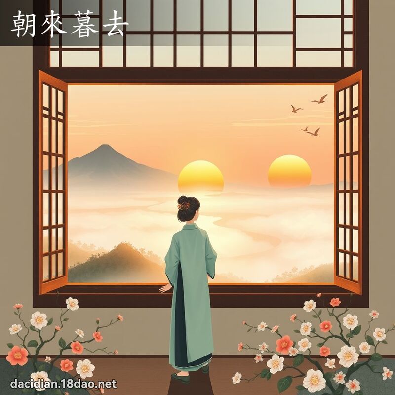 朝來暮去 - 國語大辭典配圖