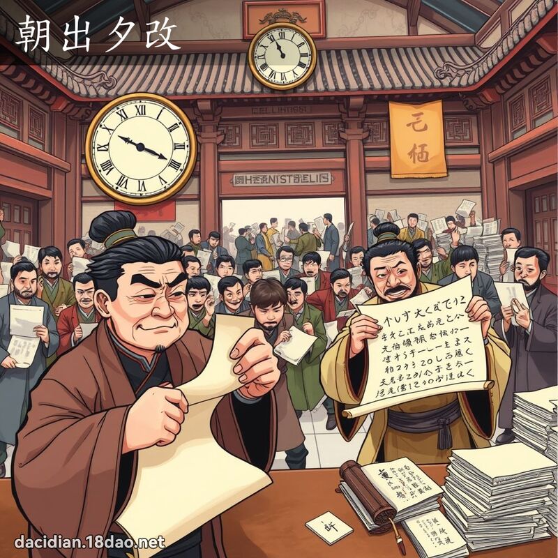 朝出夕改 - 國語大辭典配圖