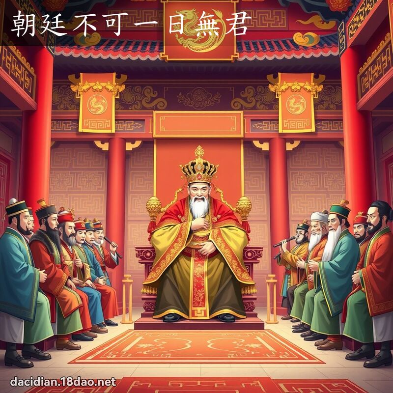 朝廷不可一日无君 - 国语大辞典配图