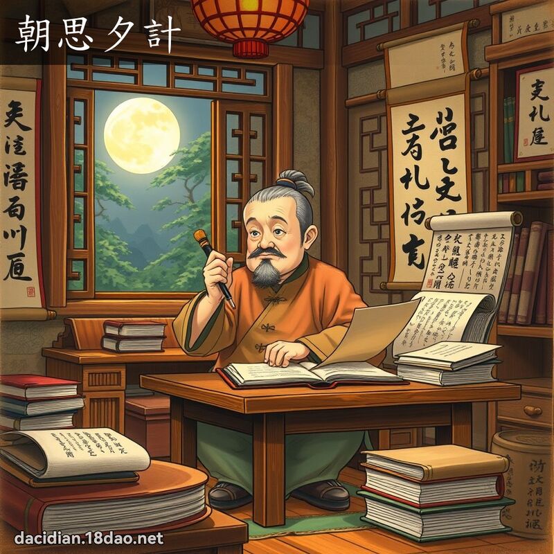 朝思夕计 - 国语大辞典配图