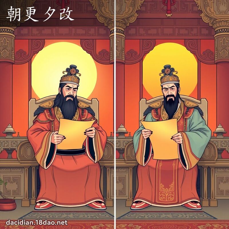 朝更夕改 - 国语大辞典配图