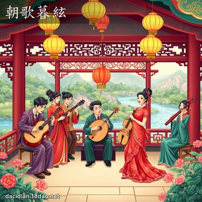 朝歌暮絃 - 國語大辭典配圖
