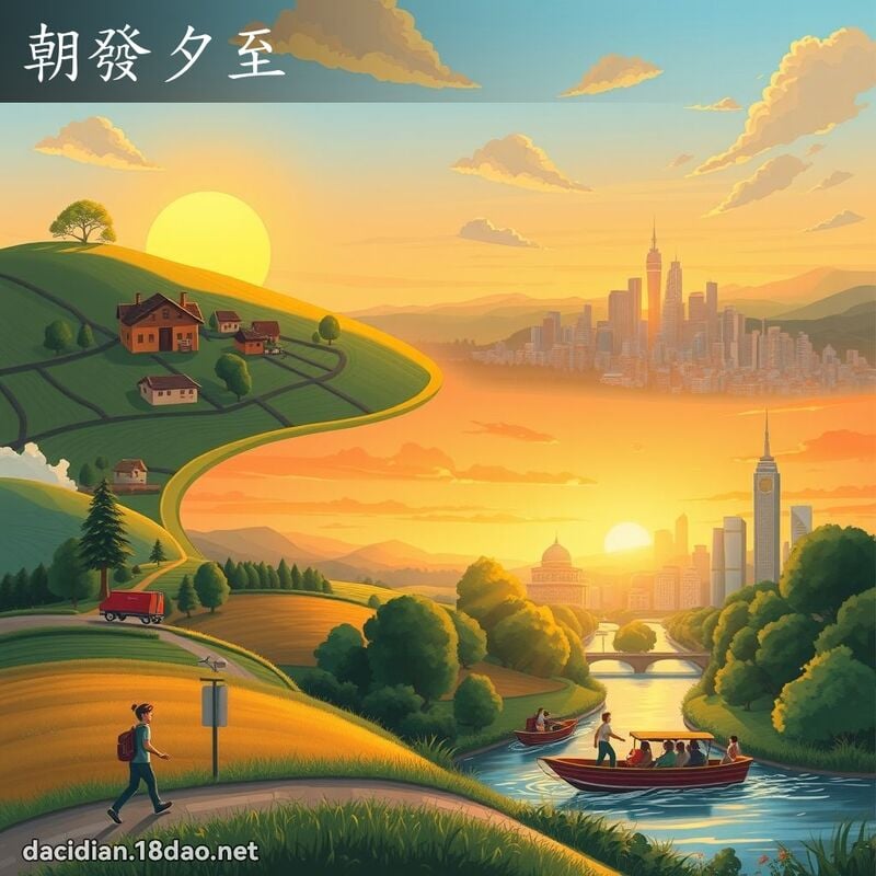 朝发夕至 - 国语大辞典配图