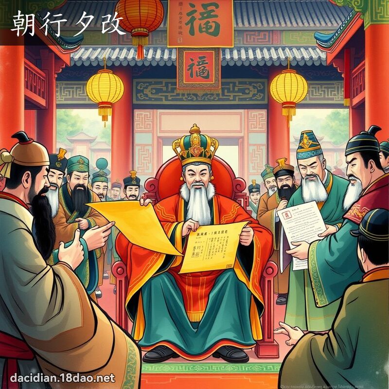 朝行夕改 - 國語大辭典配圖