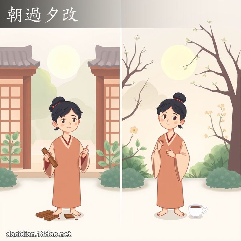 朝過夕改 - 國語大辭典配圖