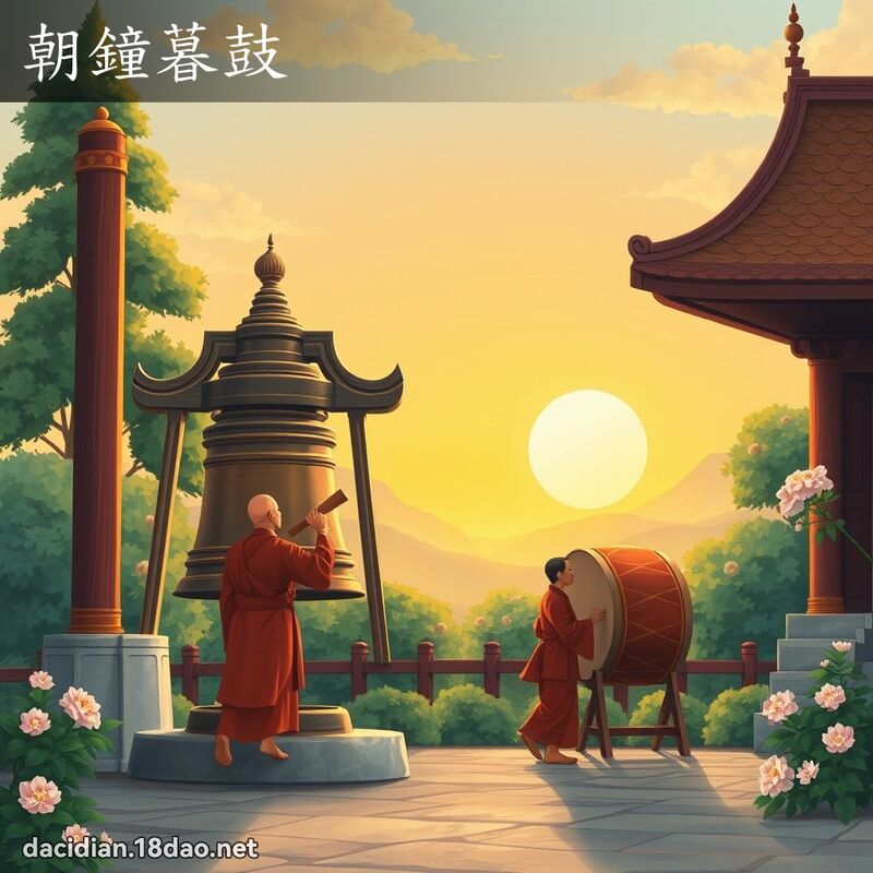 朝钟暮鼓 - 国语大辞典配图