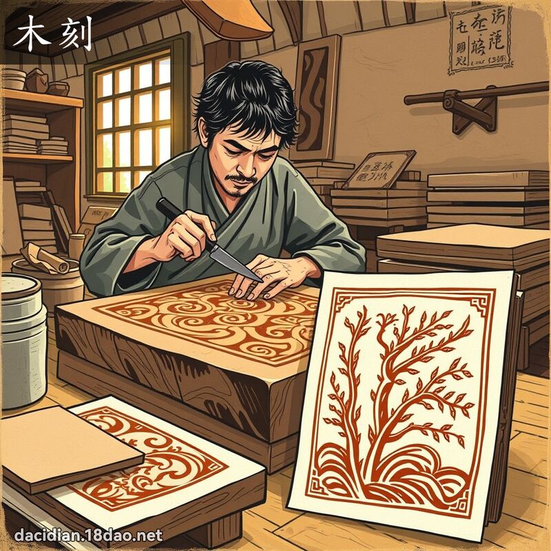 木刻 - 國語大辭典配圖