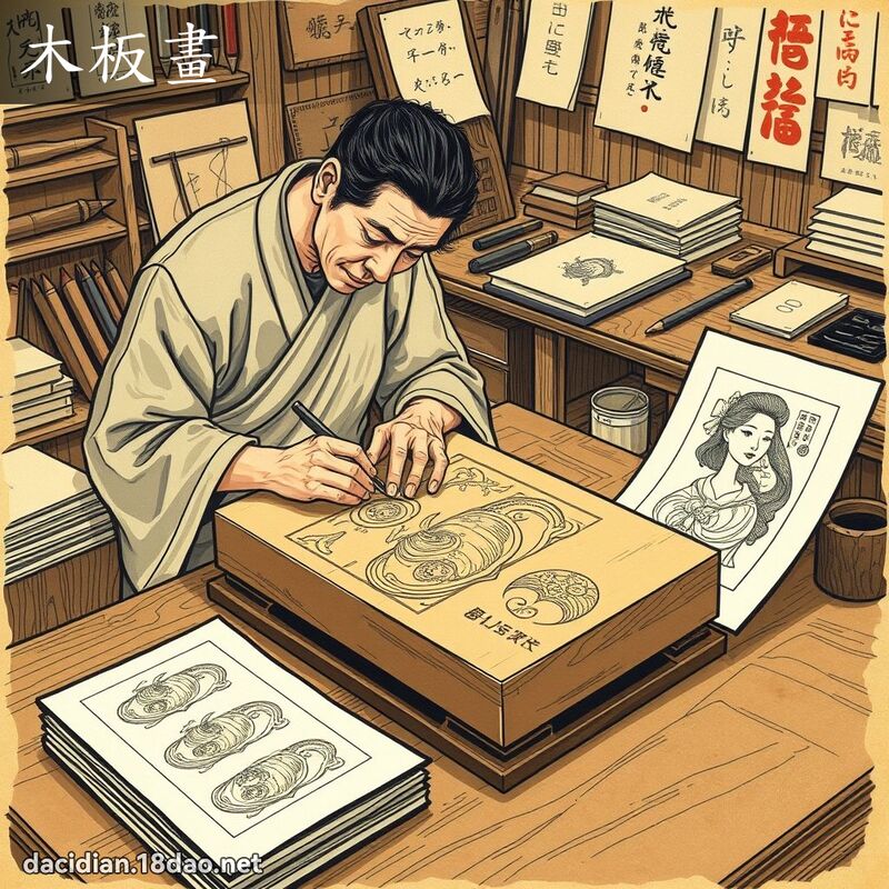 木板畫 - 國語大辭典配圖