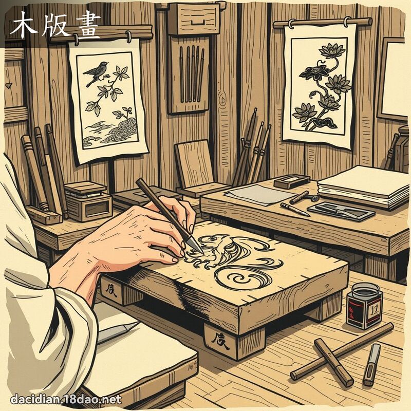木版畫 - 國語大辭典配圖