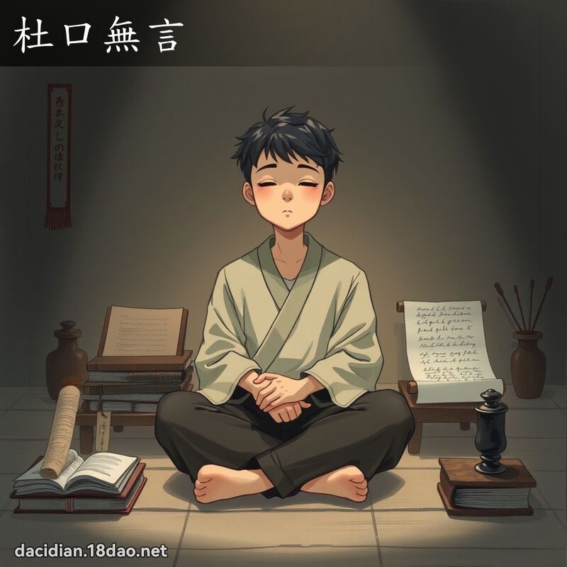 杜口無言 - 國語大辭典配圖
