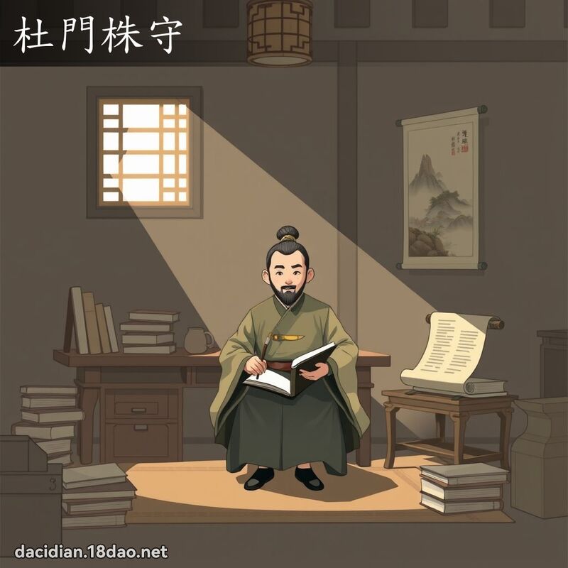 杜门株守 - 国语大辞典配图